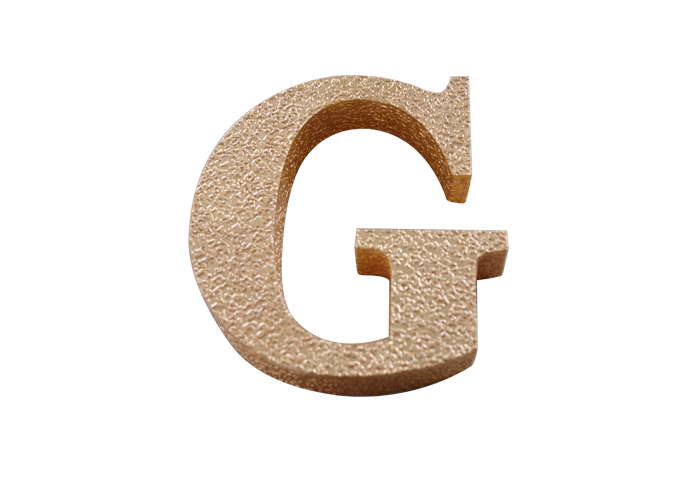 Laser cutting etched the letter with gold foil finish