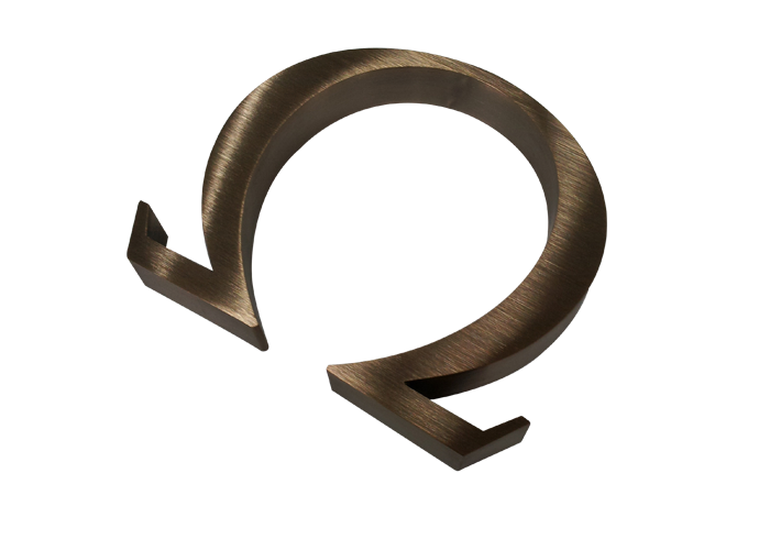 Laser cutting archaize brushed stainless steel letter symbol