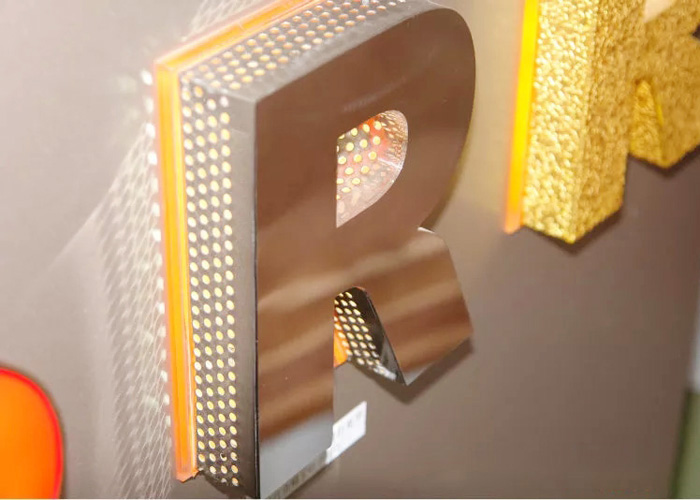 Stainless steel welding backlit crystal letters
