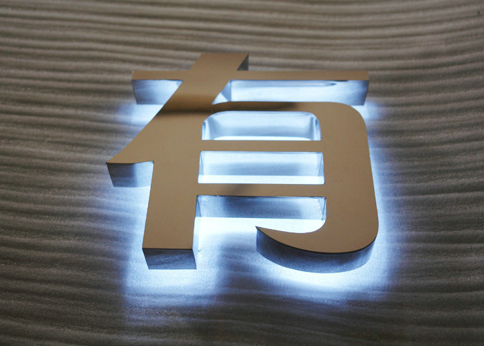 Stainless steel backlit crystal letters