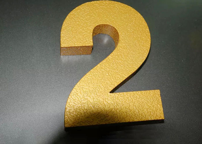 Laser cutting welding the letter with gold foil finish