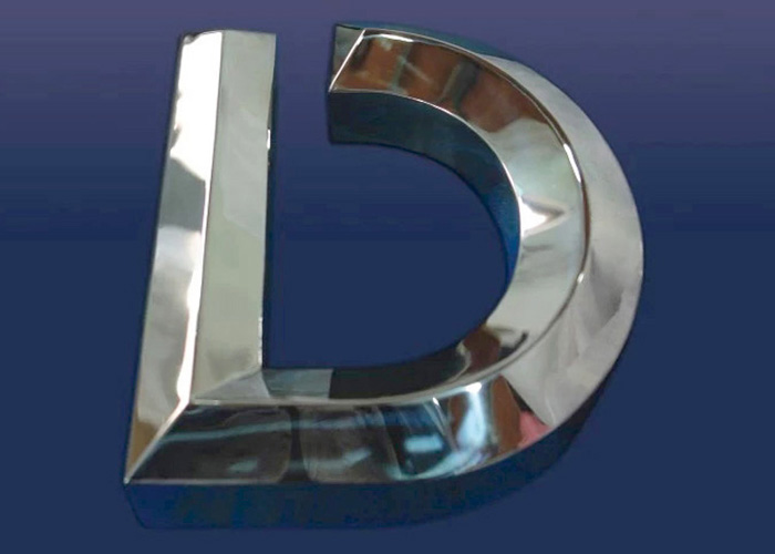 Stainless steel burnishing Three dimensional letter sign
