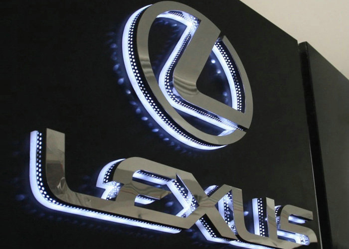 Stainless steel side perforated luminous letters advertising logo