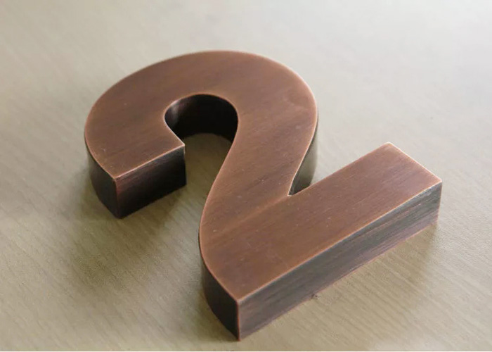Stainless steel laser cutting red copper letter