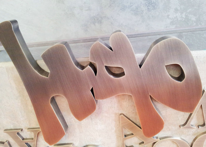Burnishing Red copper letter sign