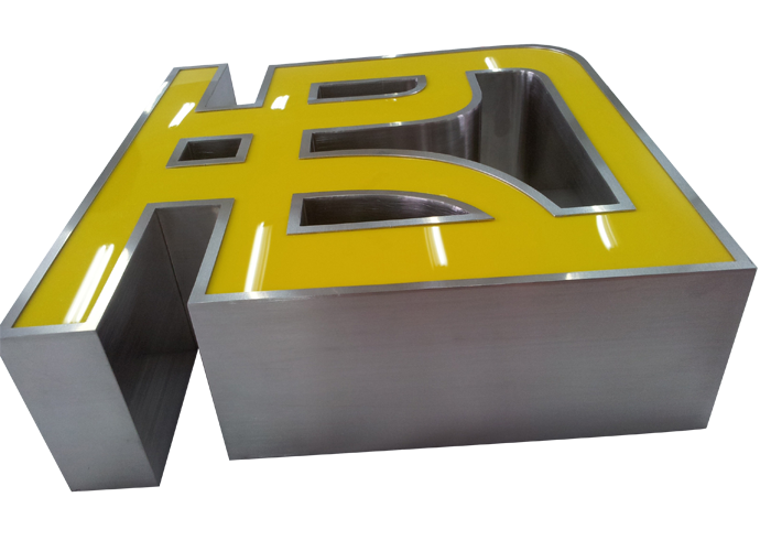 Outdoor large electronic stainless steel box sign