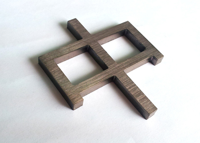 Metal laser cutting red copper letter