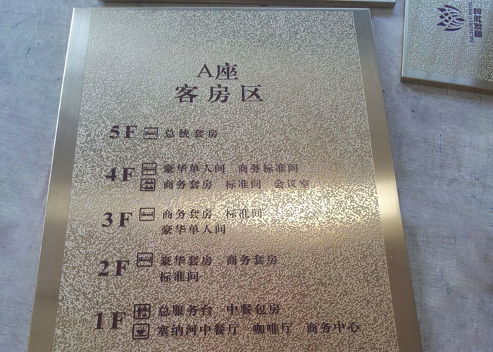 Wayfinding signs in the hotel market