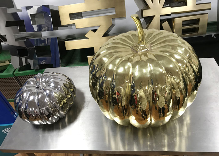 3d outdoor large art pumpkin metal stainless steel handicraft sculpture