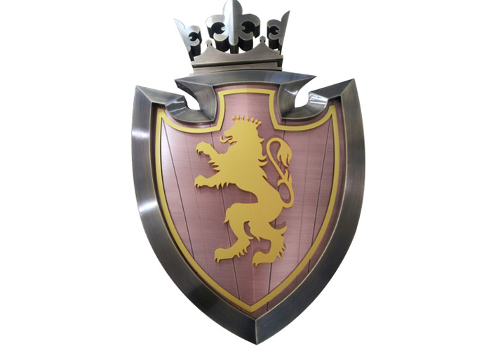 Painted bevel engraved brushed metal car logo signs