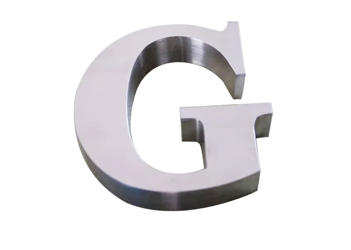 High-grade polished wall-mounted brushed stainless steel letters