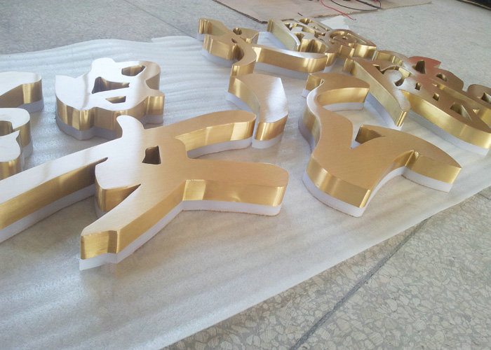 Outdoor advertising welding stainless steel brass letter logo