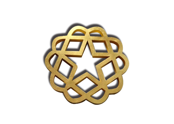 Stainless steel metallic painting the letter with gold foil finish