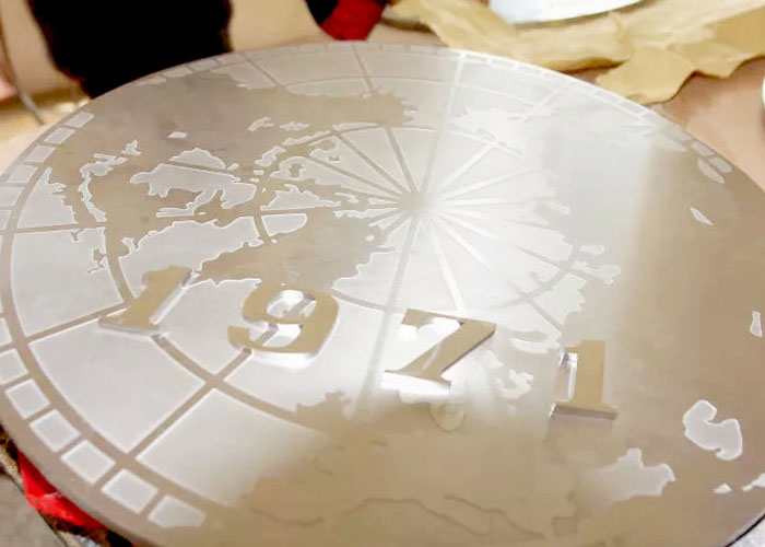 Special shape sign for stainless steel metal welding and polishing