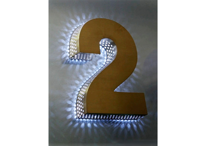 Laser cutting paint punching glowing letters