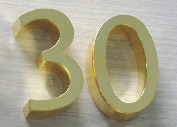 Durable 3D high-edge mirrored stainless steel letters