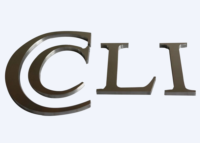 Polished brushed stainless steel channel letters