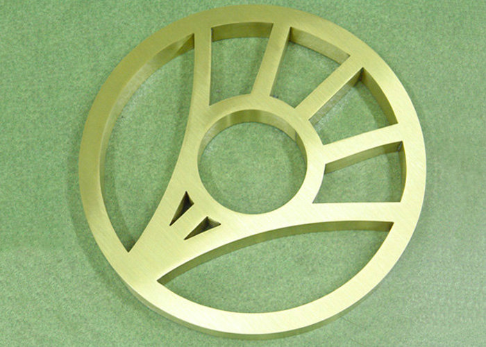 Stainless steel polished brass letter sign
