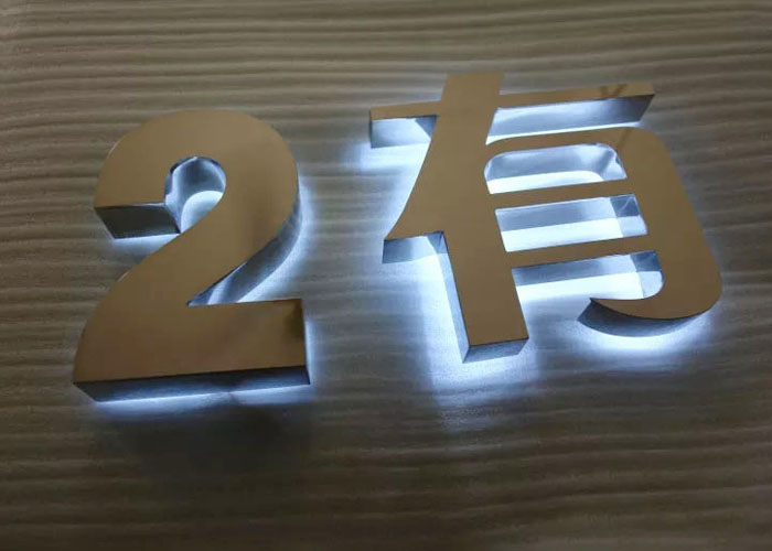 Stainless steel paint backlit crystal letters