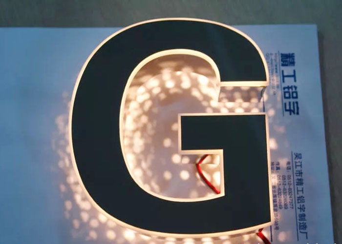 Welded polished stamping side-illuminated glowing letters